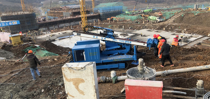 江蘇南京江寧區、囊式擴大頭錨桿施工現場